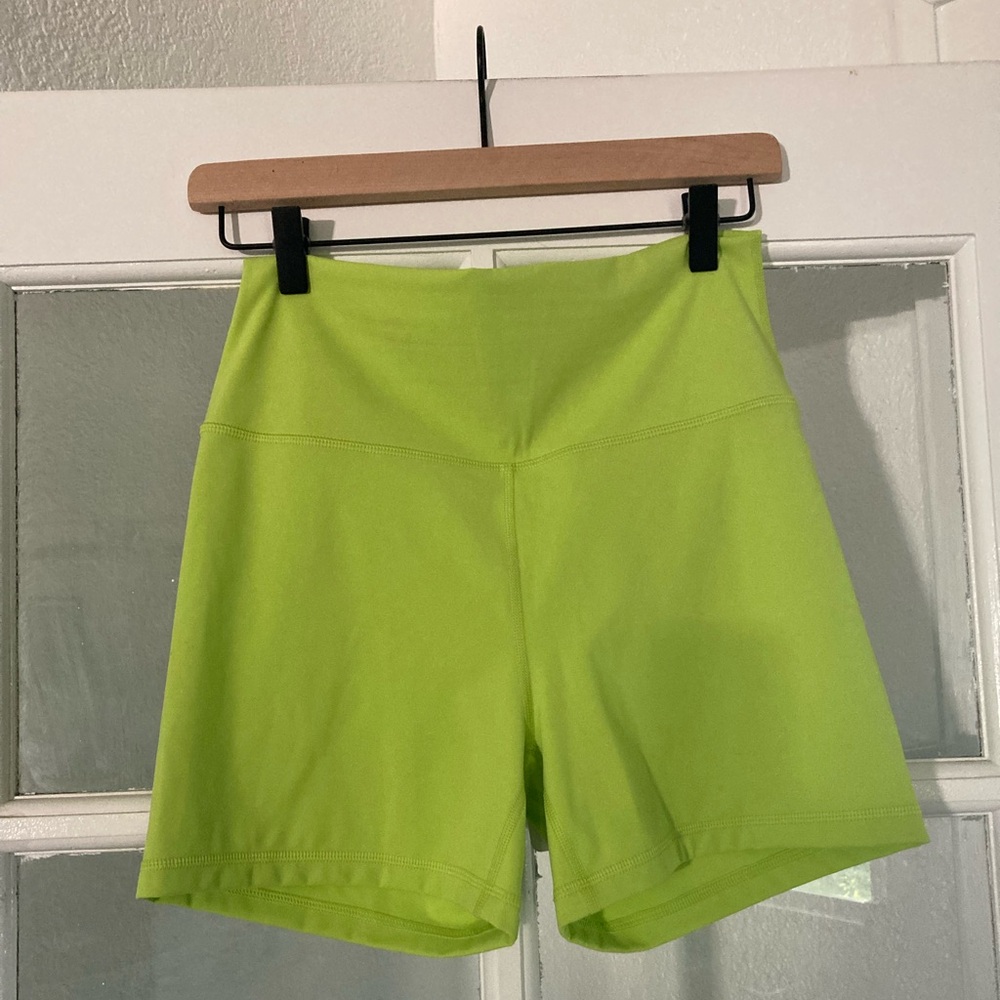 Neon Green Crz Yoga Biker Shorts